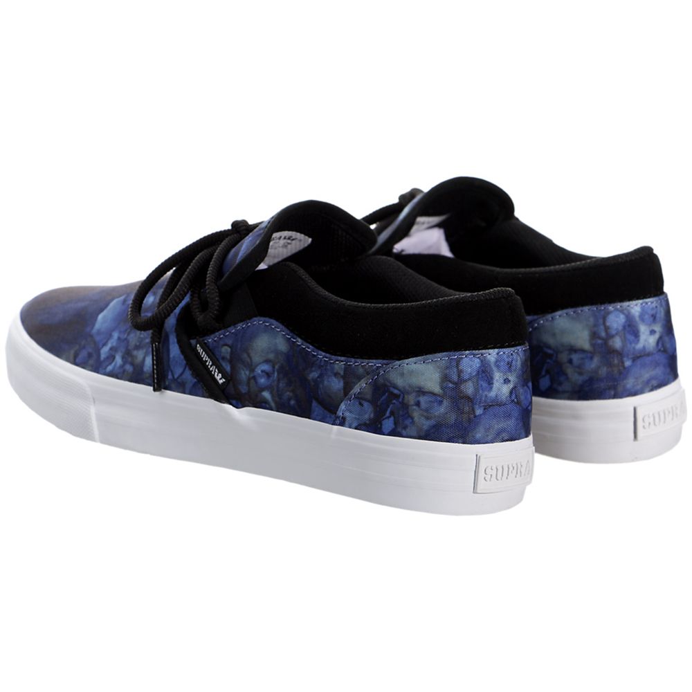 Baskets Basses Supra Cuba Bleu Blue Levitas Print/Black-White Homme | HCC-24624387